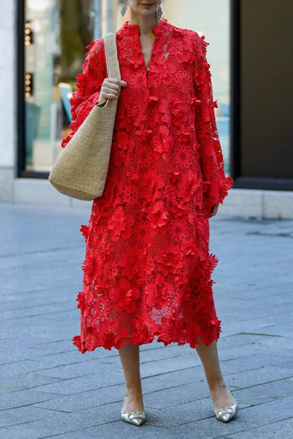 Dress Estelle Lace Red
