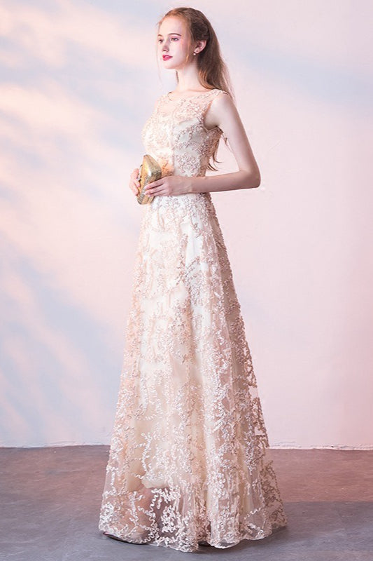 Floral Print Long Sleeve Column Gown Prom Dress