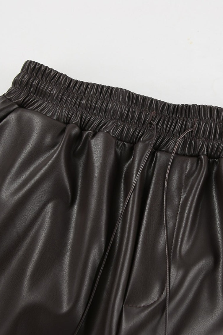 Fleece Vintage High Waist Straight Pants