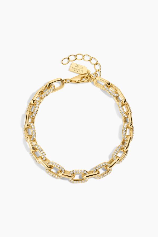 Fully diamond Cuban chain bracelet