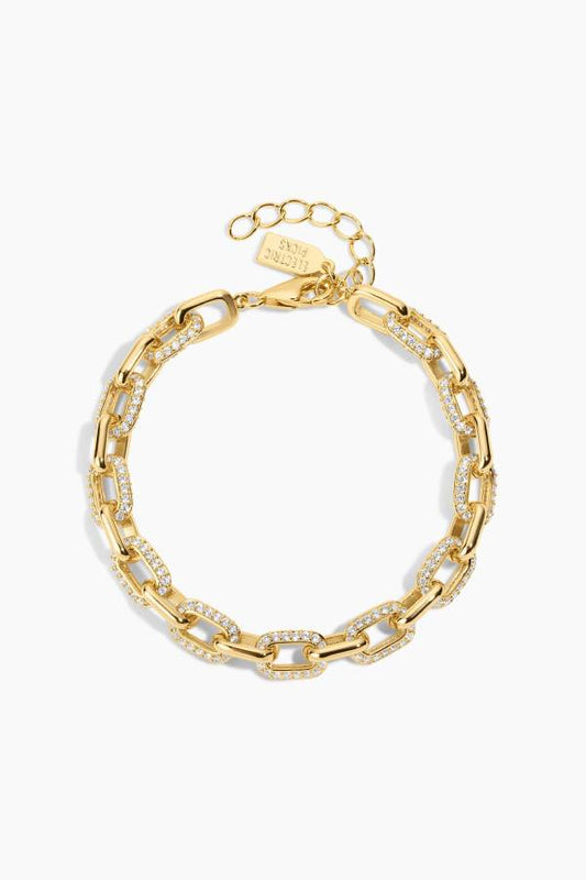 Fully diamond Cuban chain bracelet