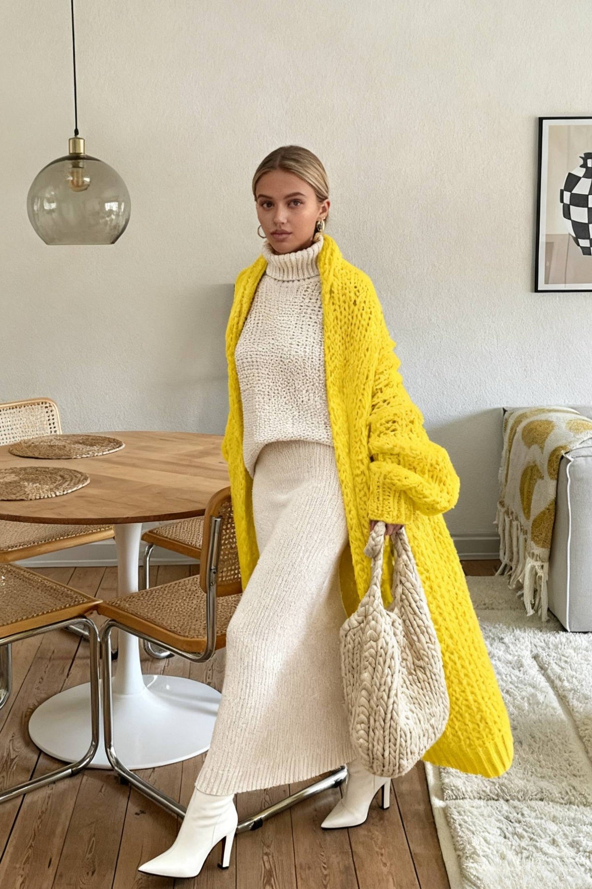 Chunky Knit Openwork Cardigan