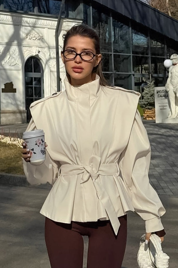Relaxed Fit Notch Collar Belted Coat