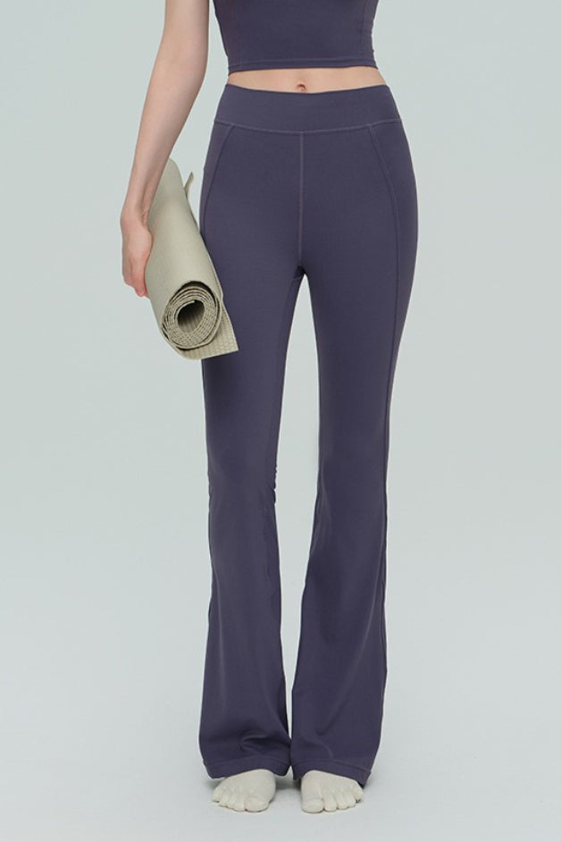 High-Waisted Breathable Flared Workout Slit Leggings