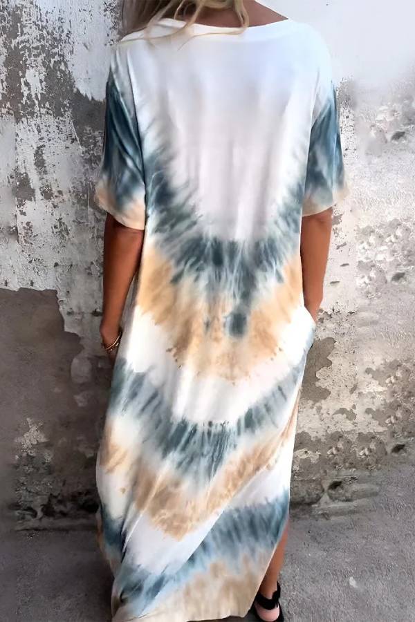 Plus-Size Printed Short-Sleeve Dress