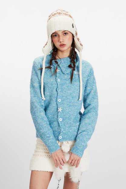 Soft High Neck Knit Cardigan