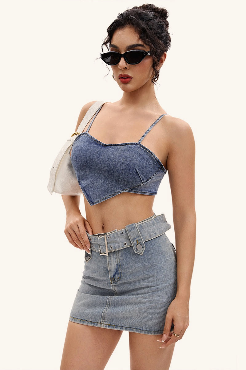 Sexy Heart Halter Backless Crop Top