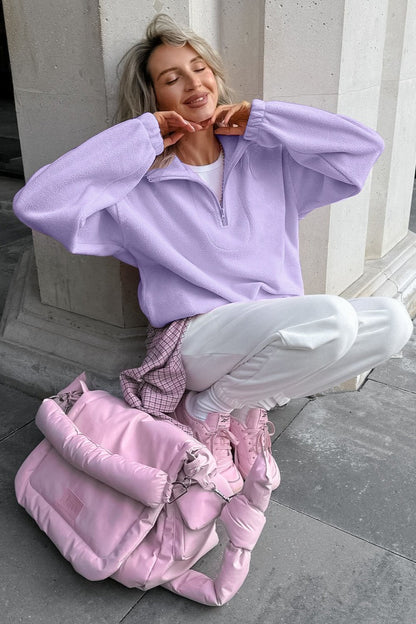 Sherpa Fleece Oversized Casual Sweatshirt