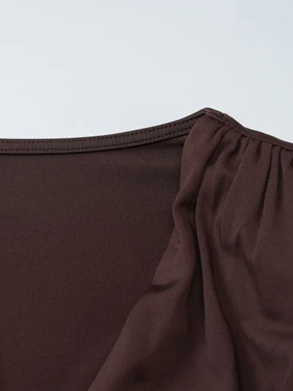 Long Sleeve Deep V-Neck Ruched Pleated Flowy Maxi Dress