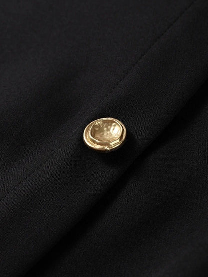 Sleeveless Button Front Belt Buckle Flap Pocket Midi Dress