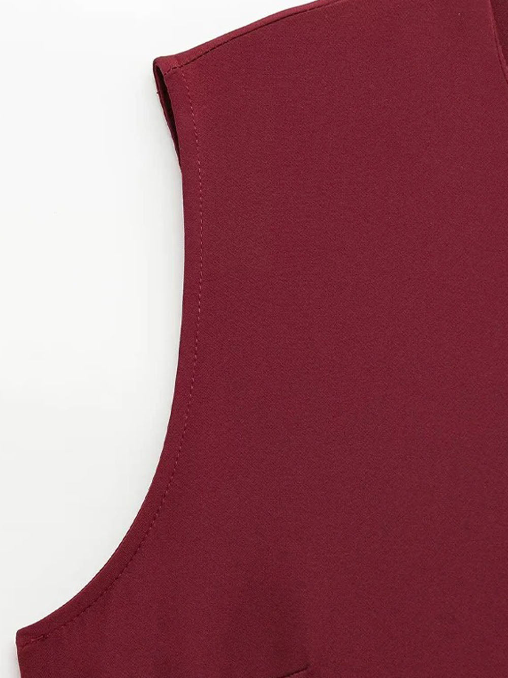Sleeveless Button Front Belt Buckle Flap Pocket Midi Dress