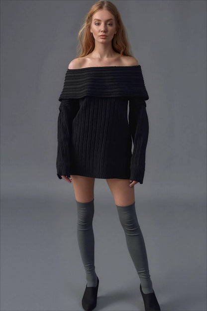 Off Shoulder Knit Sweater