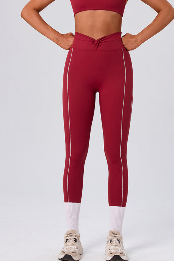 High Waist Twist Front Workout Leggings