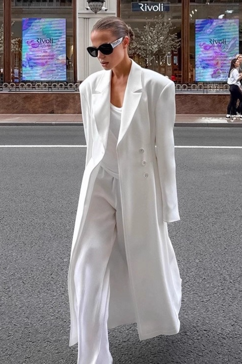 Chic Structured Waist Cinched Work Overcoat