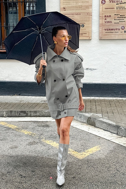 British Mid-Length Double Breasted Coat