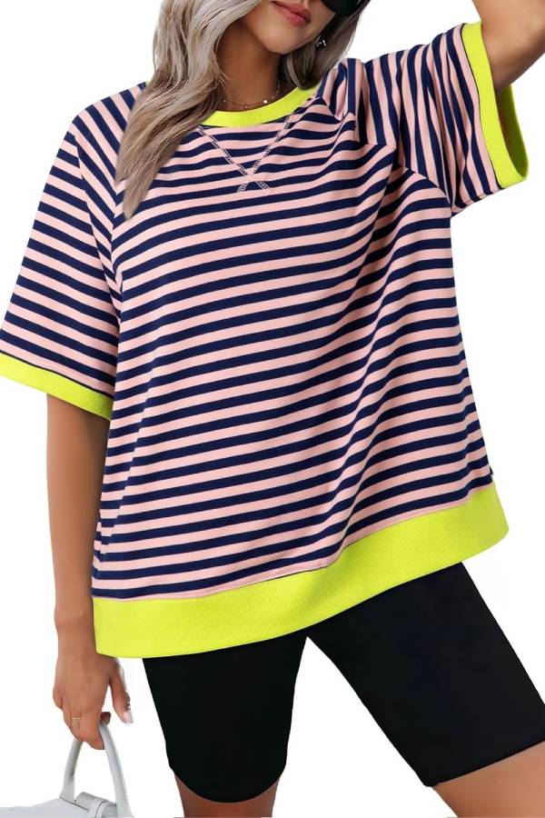Women's Oversized Striped T Shirts