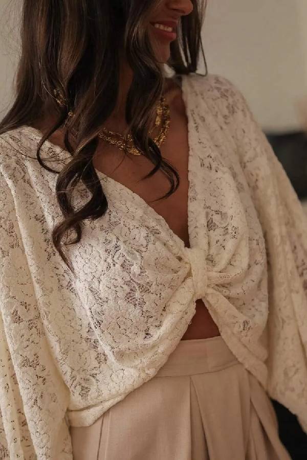 Women's Lace Casual Versatile Daily Outing Top Fall