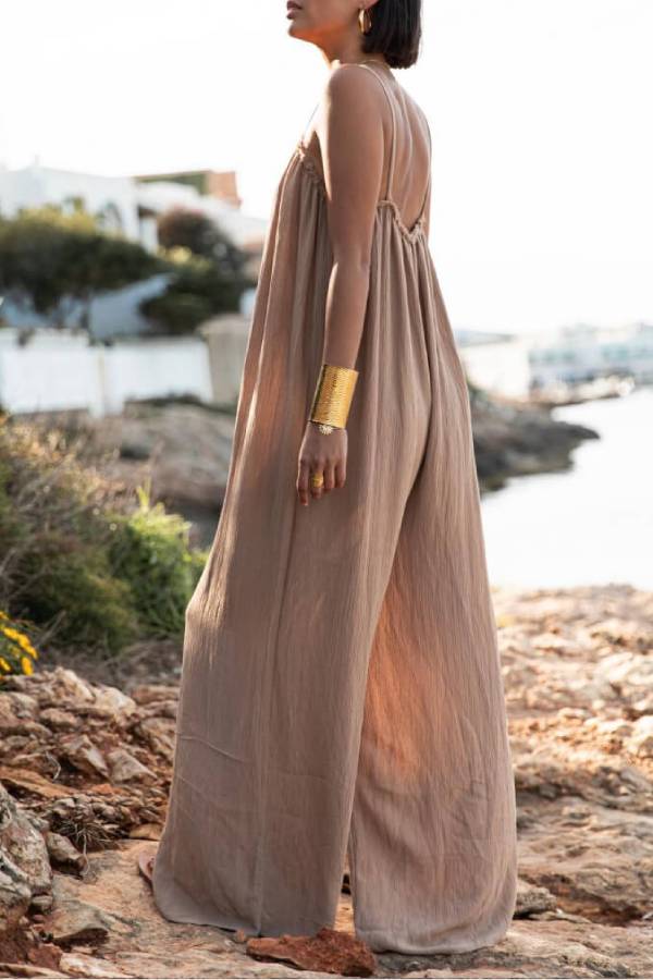 Vacation Casual Suspender Loose Wide Leg Jumpsuit