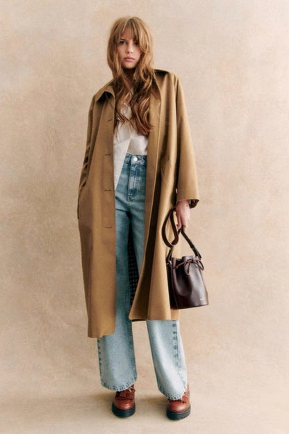 French Vintage Classic Long Overcoat