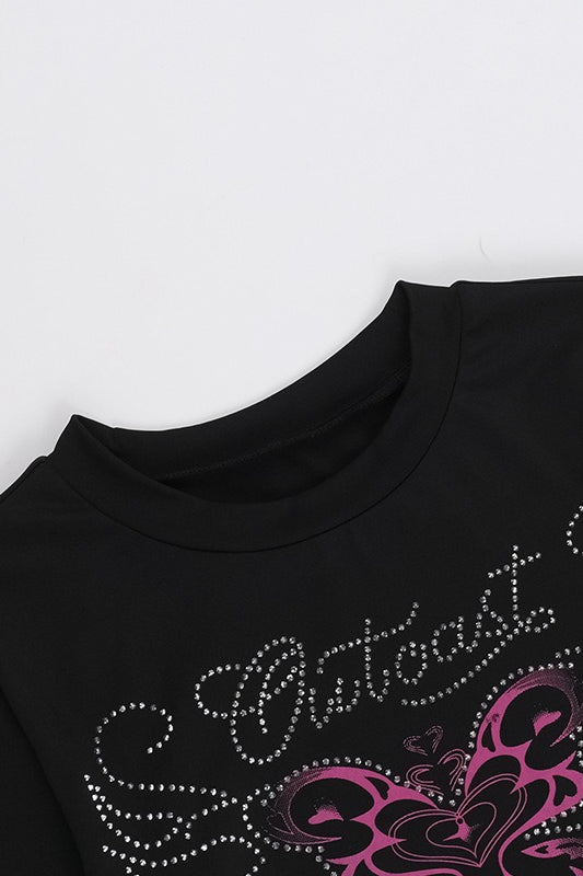 Rhinestone Butterfly Long Sleeve Tee
