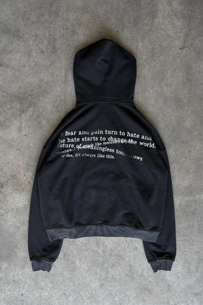 Digital Pattern Print Zip Hoodie