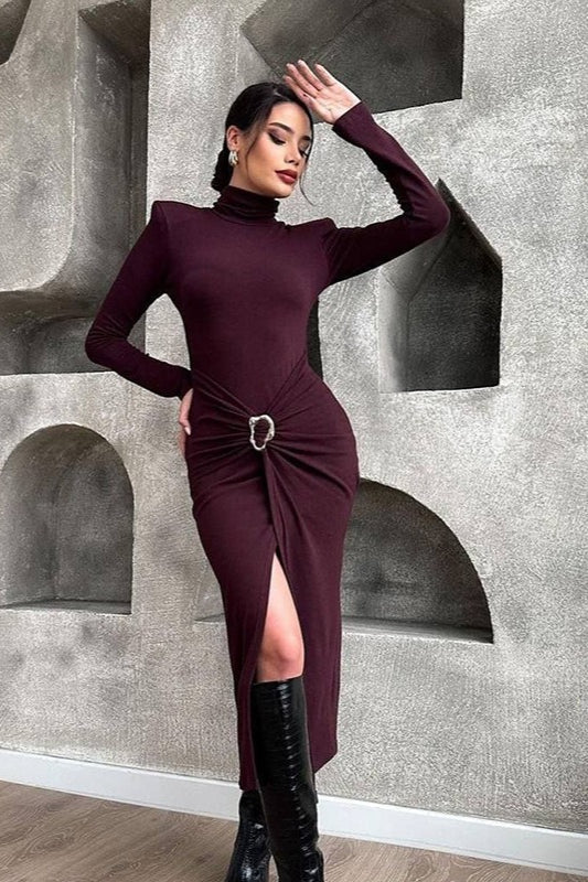 High Neck Bodycon Work Dress