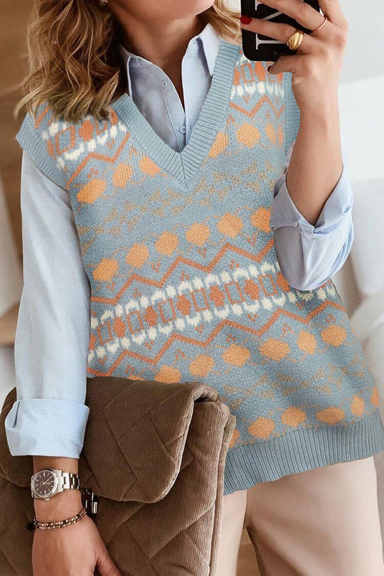 V Neck Knit Sweater Vest Plus Size Tank Top