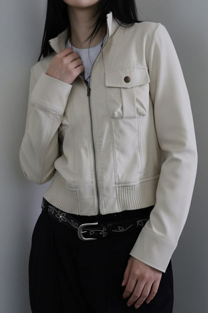 Tailored Waist Utility Zip Jacket