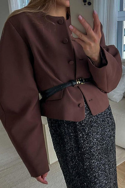 Resort Solid Color Long Sleeve Coat