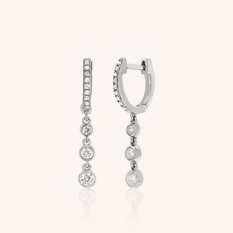 Double Piercing Fringe Drop Earrings
