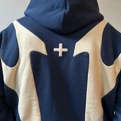 Devil Print Zip Up Hoodie