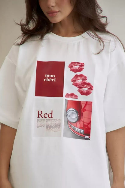 Cotton Graphic Print Loose Fit Casual Short Sleeve Tee