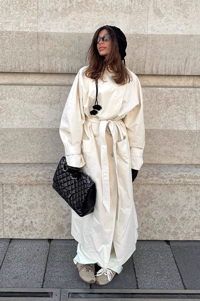 Hepburn Elegant Waist Tied Long Slim Minimalist Overcoat