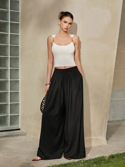 Delicate-Strap Crop Knit Top