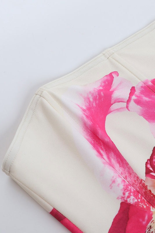 Floral Print Strapless Chic Tube Top