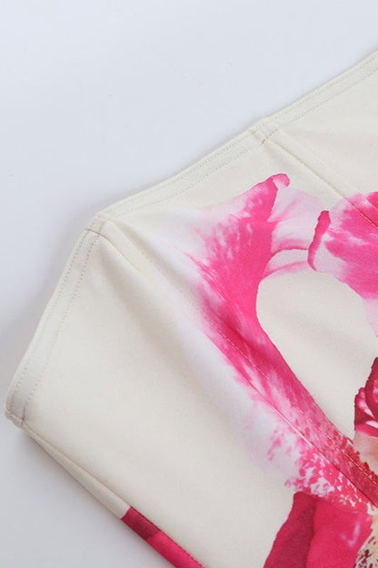 Floral Print Strapless Chic Tube Top