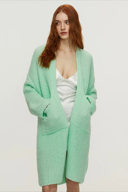 Longline Cable Knit Cardigan