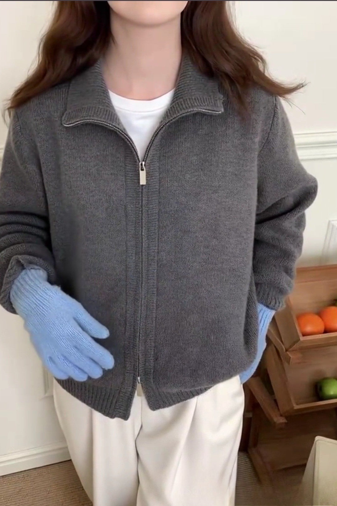 High Neck Double Zip Sweater