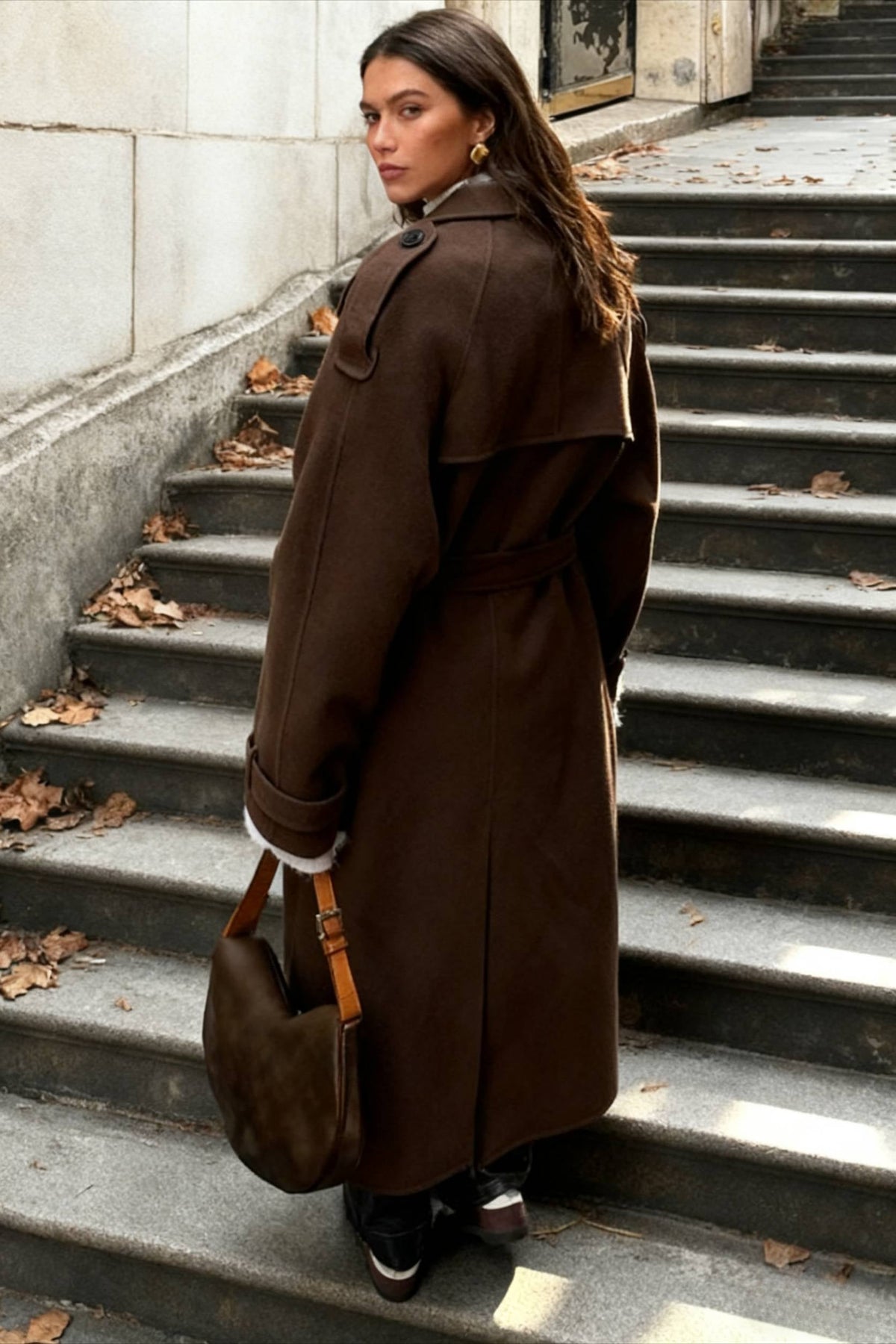 Casual Turn-Down Collar Double-Breasted Overcoat