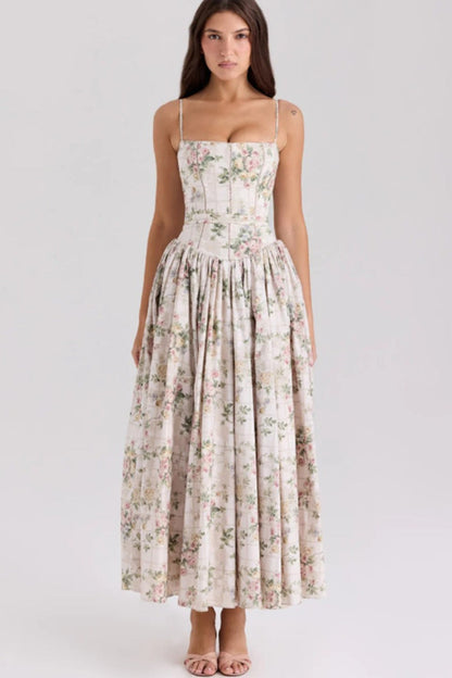 Romantic Tiered A-Line Floral Dress