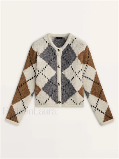 Diamond Knit College Cardigan