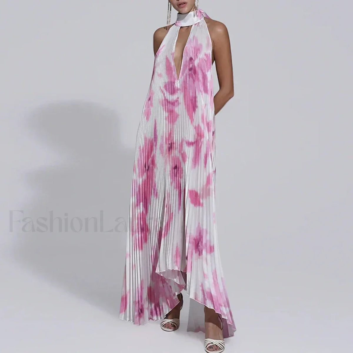 Draped Ethnic Hem Printed Maxi Dress