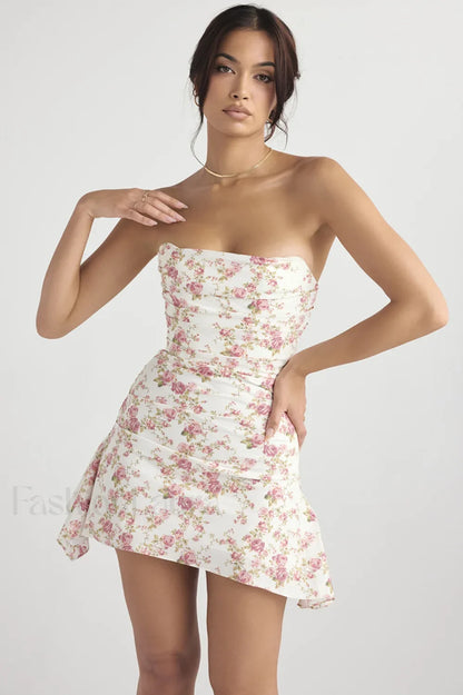 Draped Strapless Stylish Corset Dress