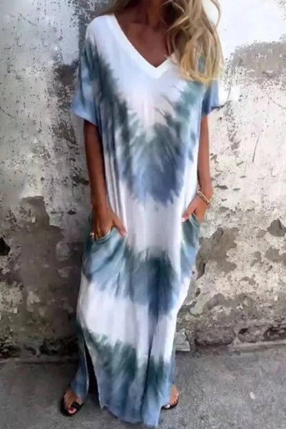 Plus-Size Printed Short-Sleeve Dress