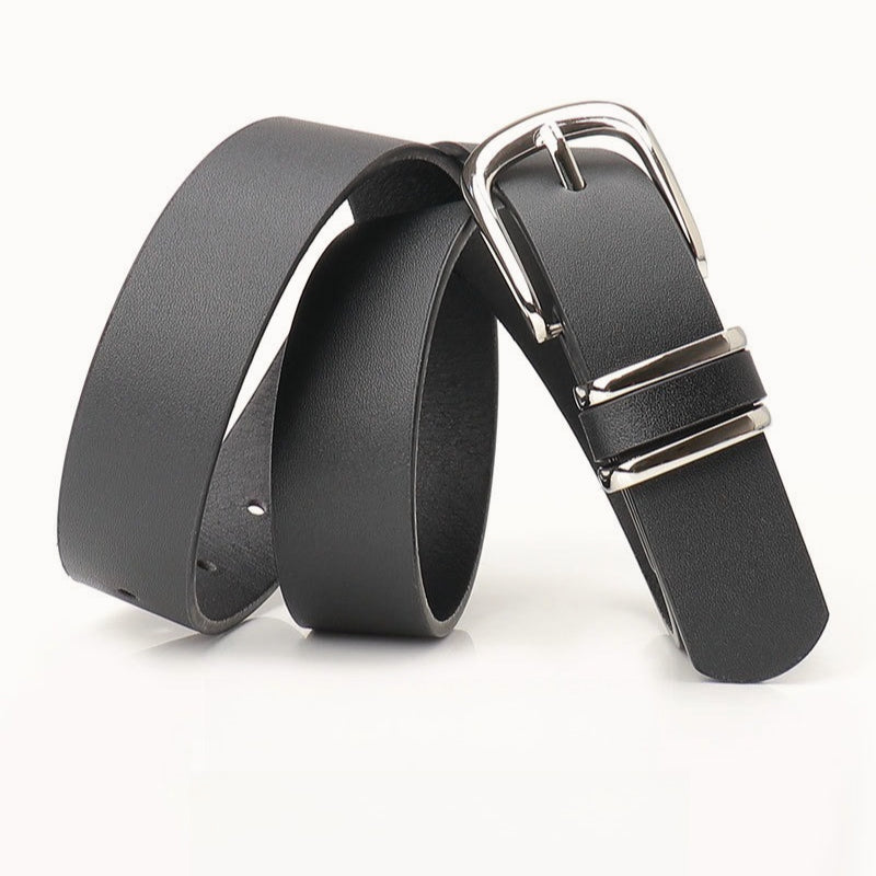 Minimal Textured Double Ring Buckle Waist Belt