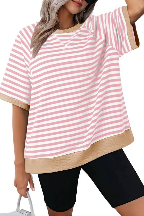 Women's Oversized Striped T Shirts