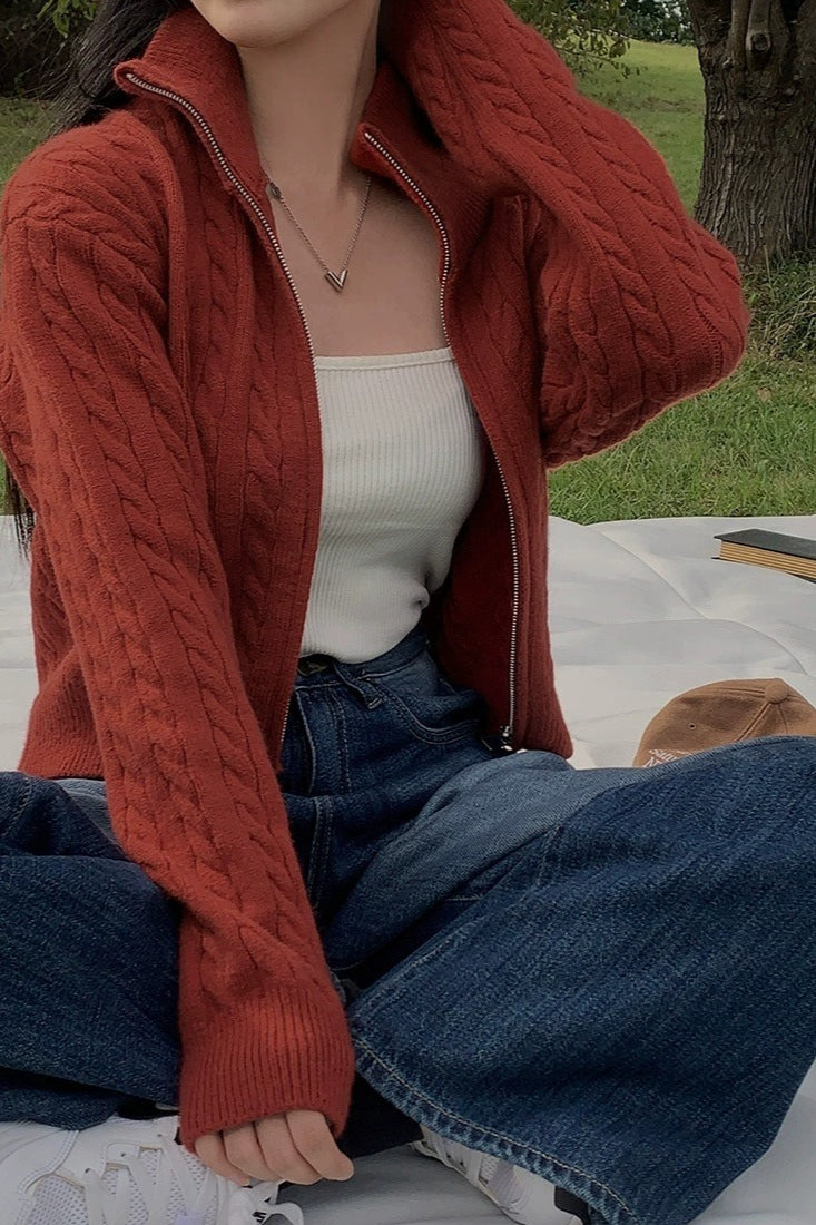 Collared Cable Knit Sweater