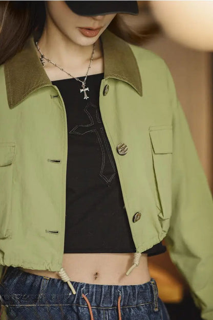 Corduroy Patchwork Safari Jacket