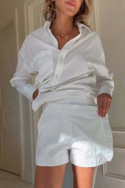 Irregular white A-line skirt