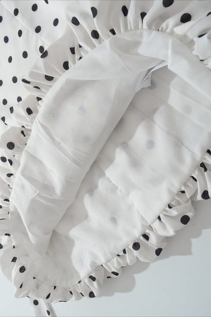 Polka Dot Halter Ruffle Hem Mini Dress